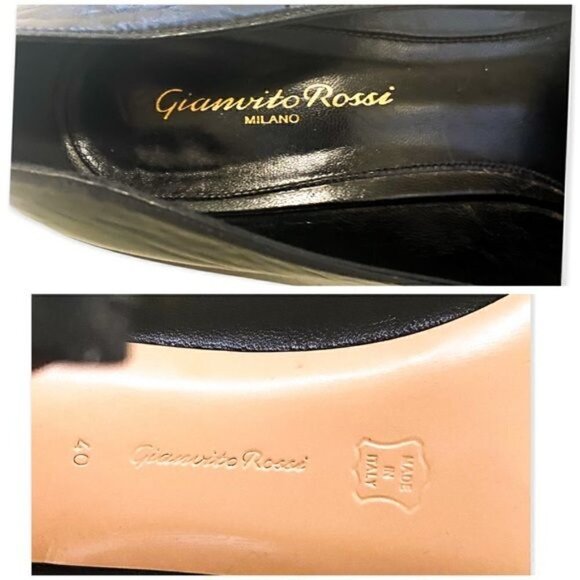 Gianvito Rossi Black Leather Platform Pumps, Size 40EU, High‎ Heel, Rare Style - Picture 8 of 10